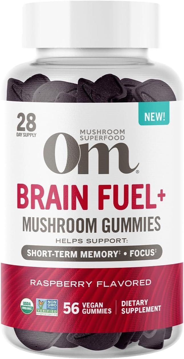OM MUSHROOM SUPERFOOD bonbons gélifiés - Criniere-de-lion: soutien potentiel concentration et memoire.
