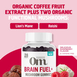 OM MUSHROOM SUPERFOOD bonbons gélifiés - Etiquette: emballage clair et informations utiles.