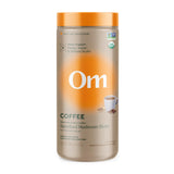 Café instantané OM MUSHROOM SUPERFOOD en bouteille, format pratique pour énergie durable.