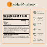 Gommes OM MUSHROOM SUPERFOOD, étiquette arrière et informations produit.