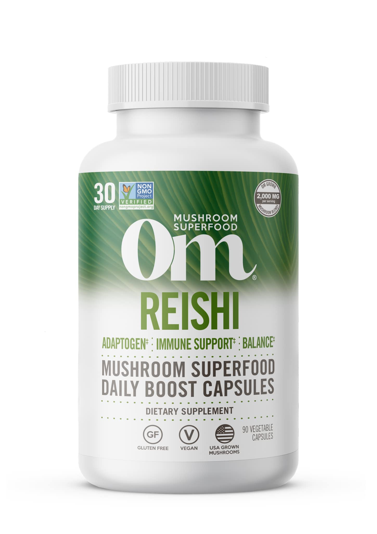 OM MUSHROOM SUPERFOOD Reishi capsules bouteille – gélules pratiques pour l'utilisation quotidienne