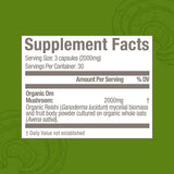 OM MUSHROOM SUPERFOOD Reishi corps-fructif et mycélium visibles pour une source naturelle