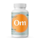 OM MUSHROOM RELAX : boîte de capsules montrée, soutien potentiel au bien-être quotidien.
