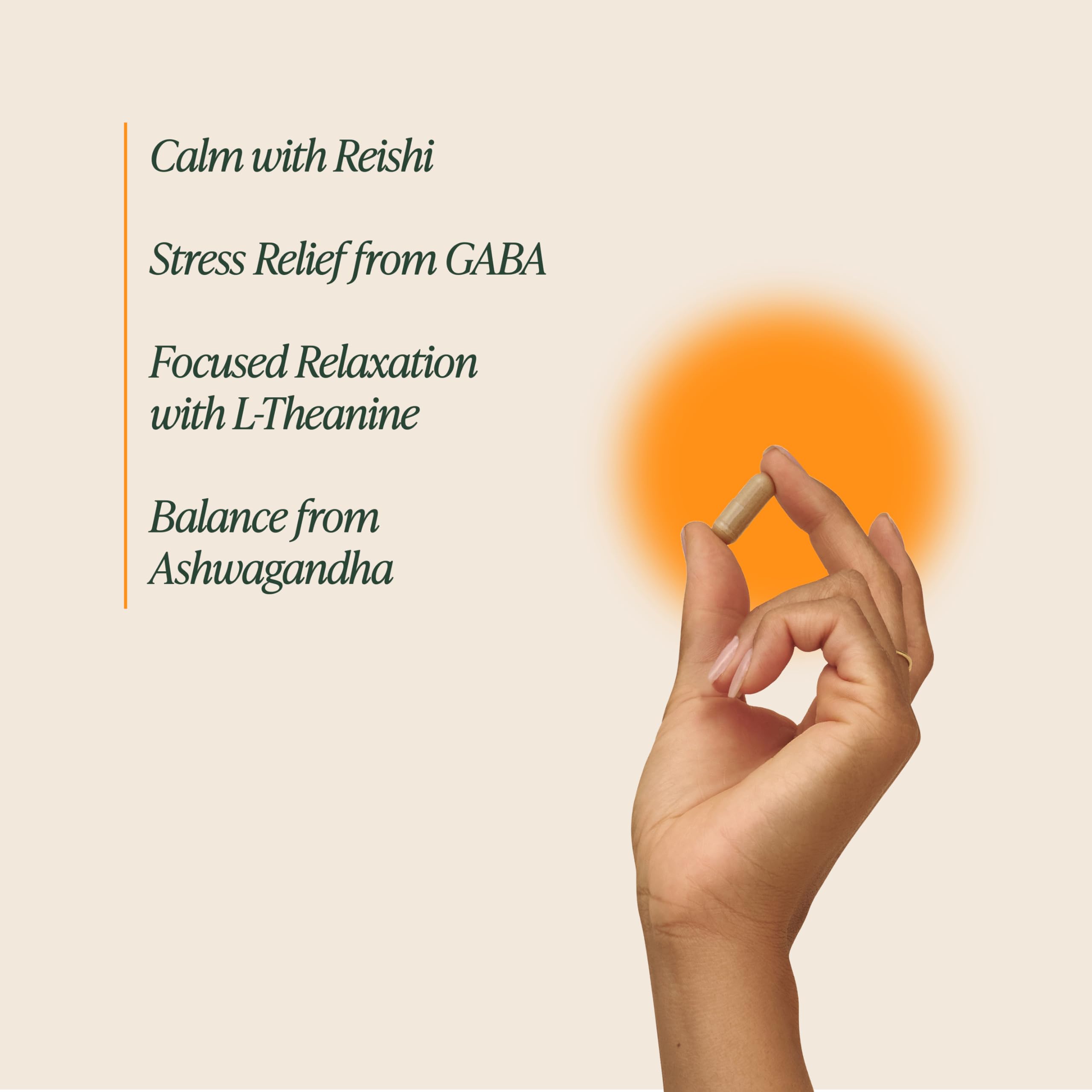 GABA et L-Theanine en gros plan, composants calmes pour l'esprit.