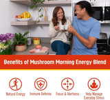 OM MUSHROOM SUPERFOOD Mélange Énergie du Matin: 2000 mg de champignons par portion.