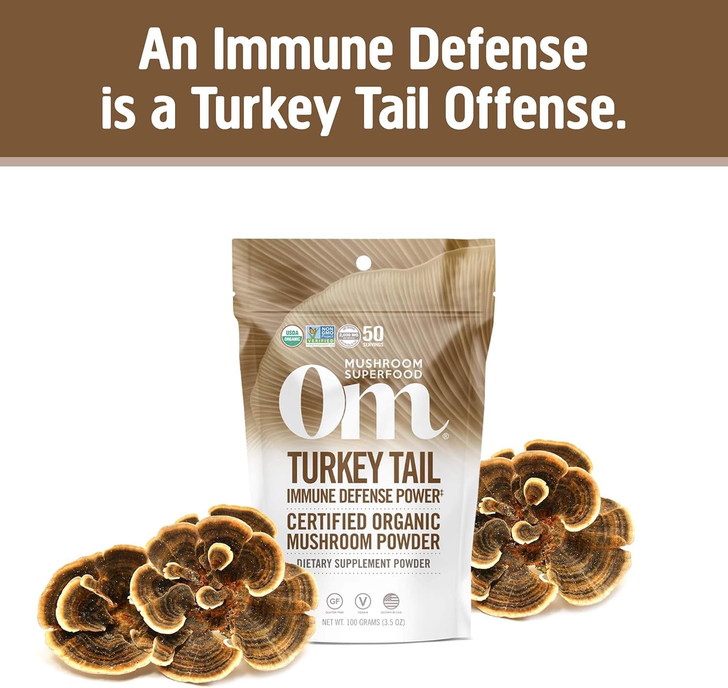 OM MUSHROOM SUPERFOOD Boîte bio Tramete versicolore, emballage sûr