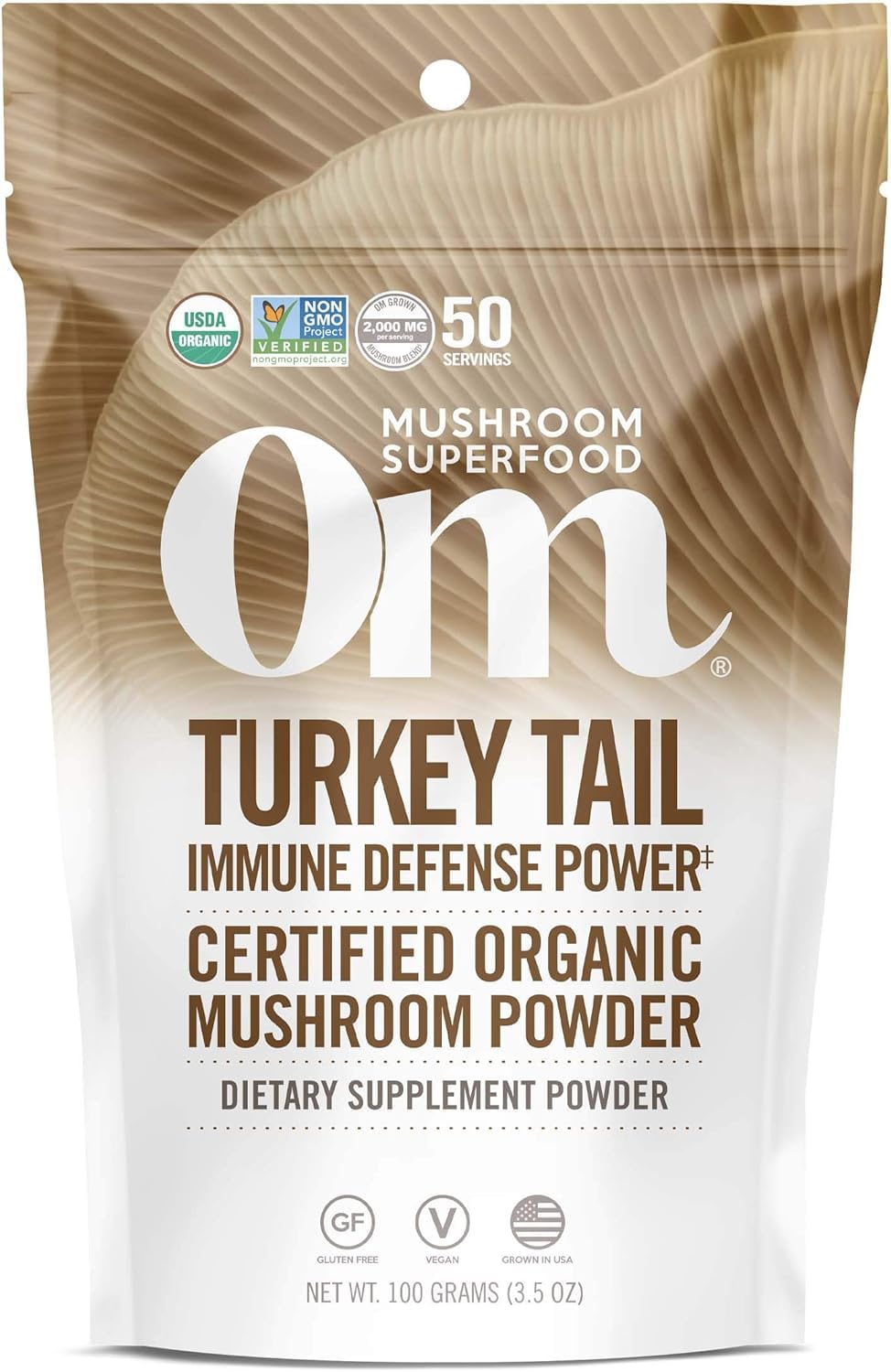 OM MUSHROOM SUPERFOOD Poudre biologique Tramete versicolore, soutien immunitaire potentiel