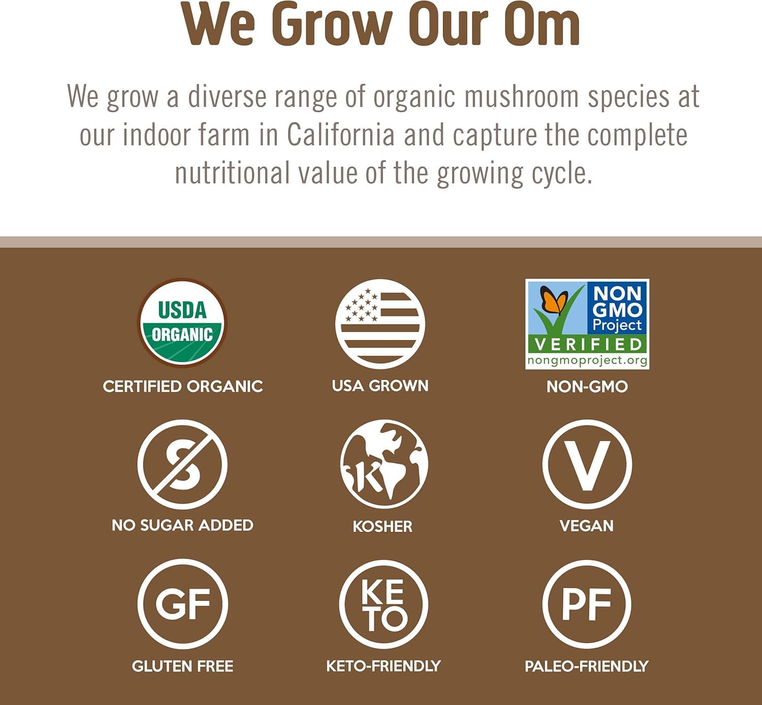 OM MUSHROOM SUPERFOOD Production Californie Tramete versicolore, qualité locale