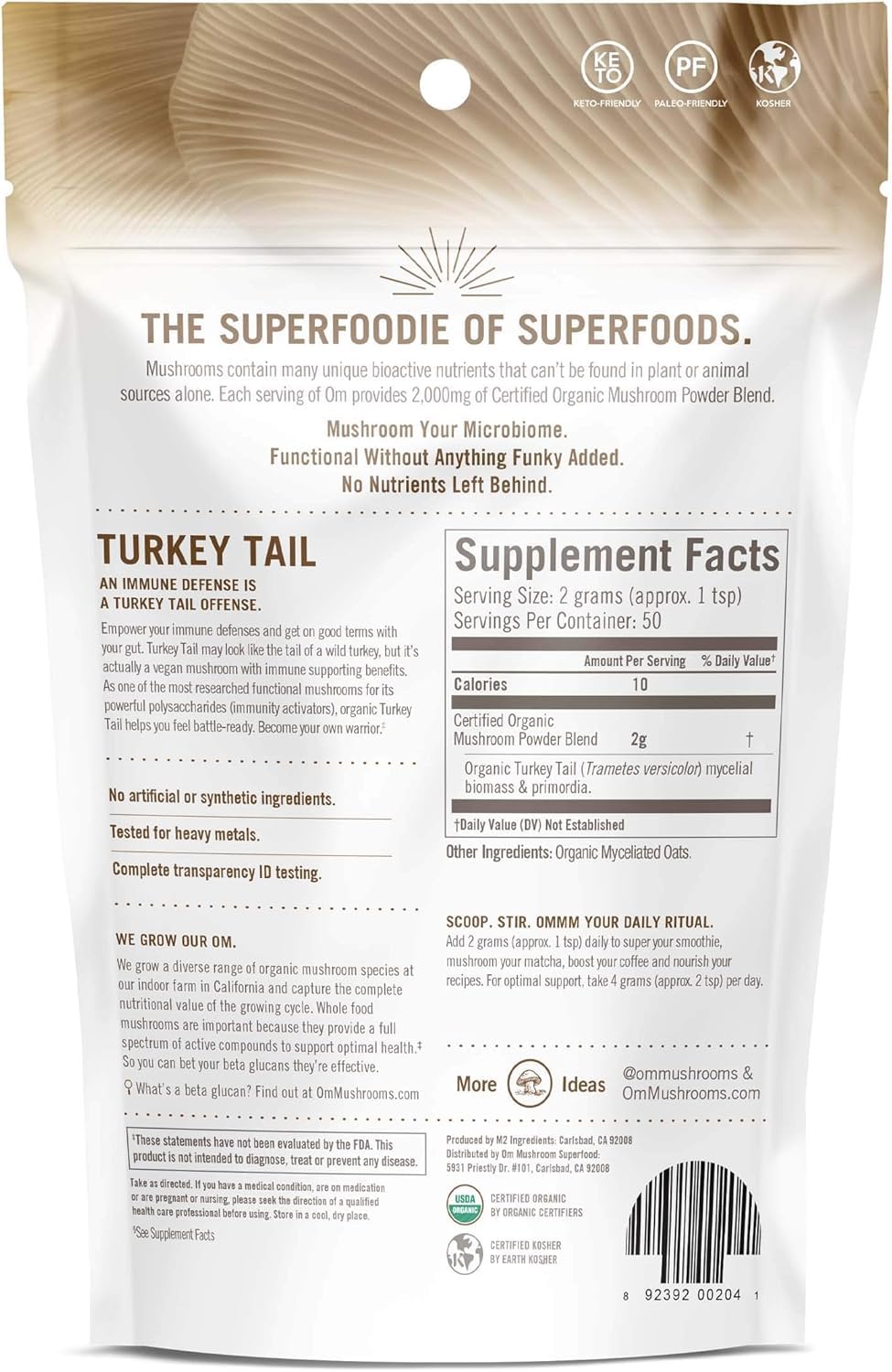 OM MUSHROOM SUPERFOOD Utilisation quotidienne Tramete versicolore, intégration facile