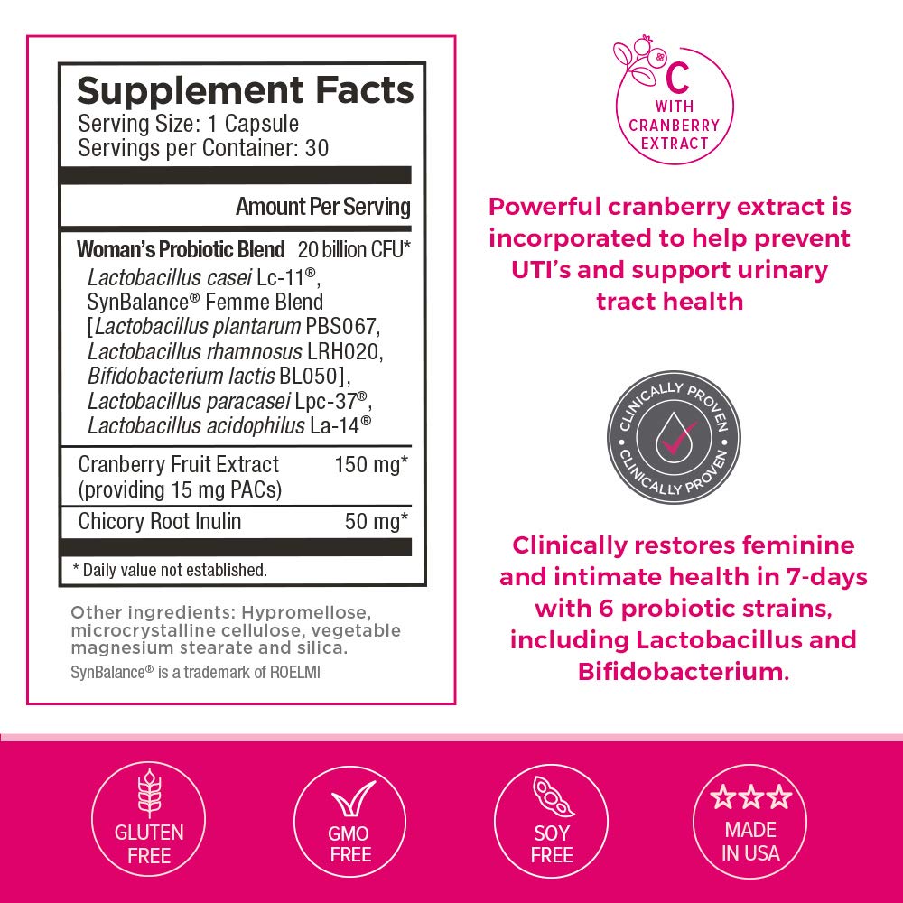 Omax3 Probiotiques Femmes, équilibre du pH vaginal, usage quotidien possible.
