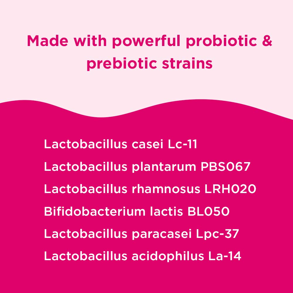 Omax3 Probiotiques Femmes, six souches en capsules, facilité d'utilisation.