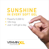 OmegaXL VitaminXL D3, étiquetage clair, format pratique pour le quotidien.