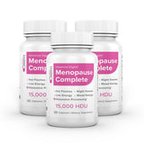 Omne Diem Menopause Complete - bouteille, soutien hormonal potentiel et atténuation des bouffées de chaleur.