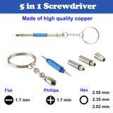 Omnful mini-tournevis cuivre, embouts multiples pour lunettes et petits objets.