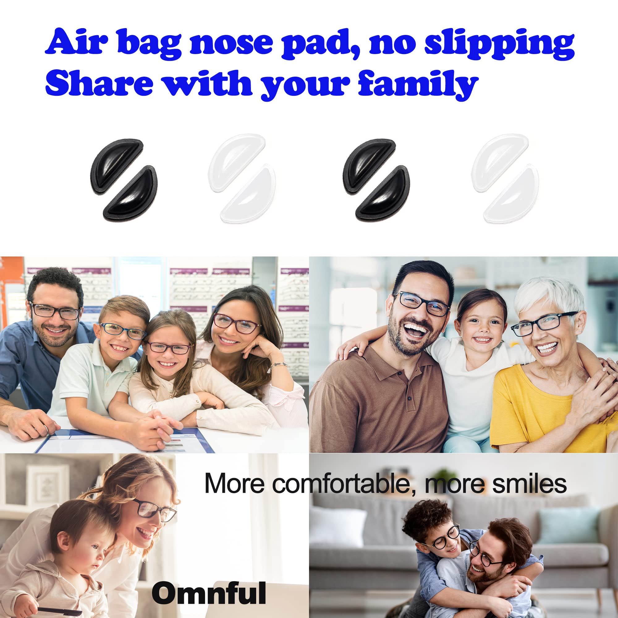 Omnful usage quotidien, confort des lunettes et réduction du glissement.