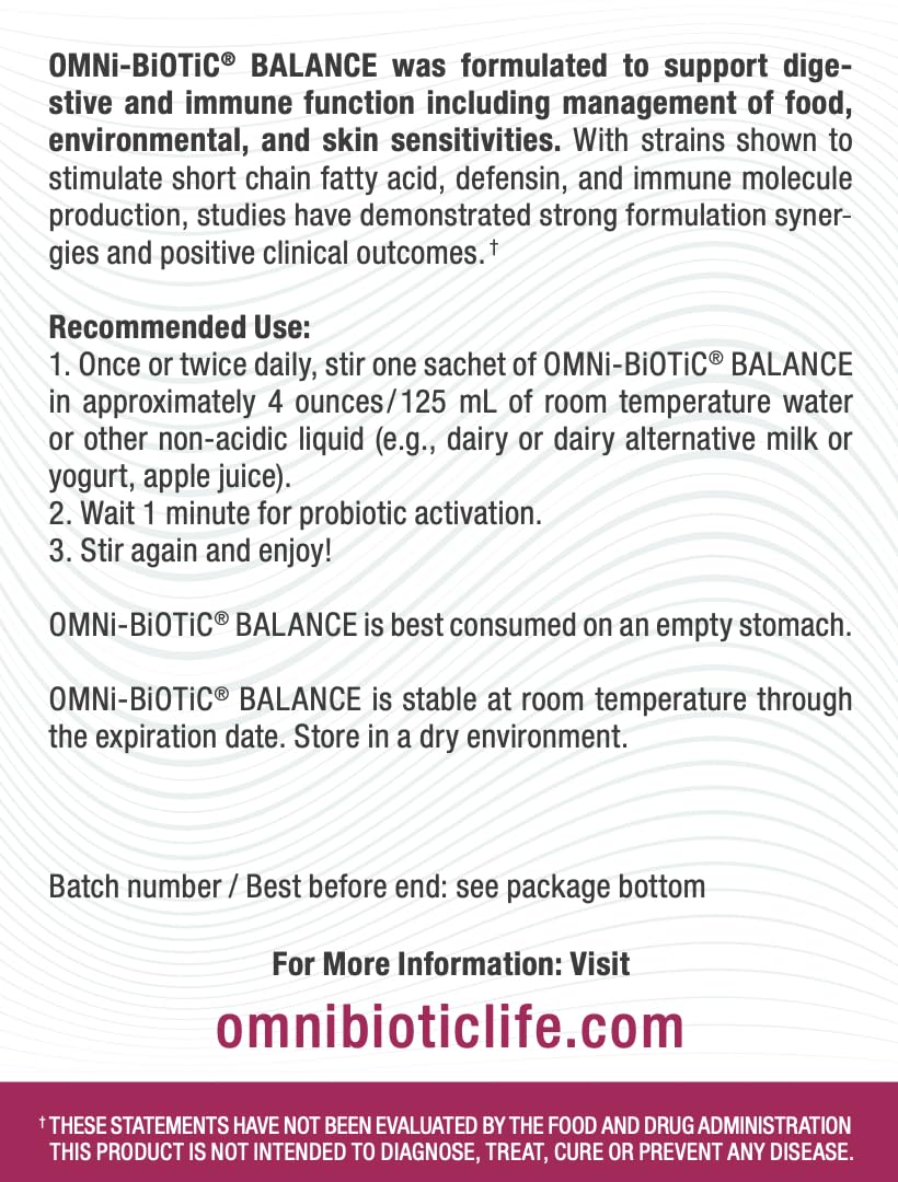 OMNi BiOTiC Balance dissolution dans l'eau active rapidement les probiotiques