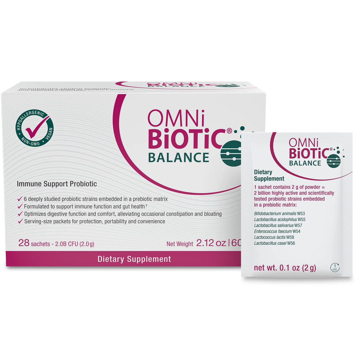 OMNi BiOTiC Balance emballage pratique pour un rituel quotidien de soutien immunitaire