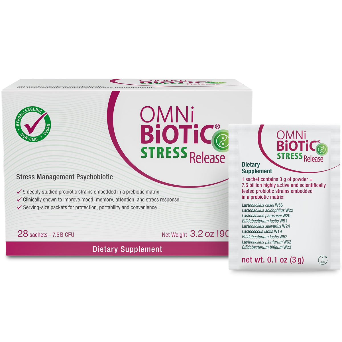OMNi BiOTiC Stress Release – bouteille: soutien potentiel à l’axe intestinal-cerveau