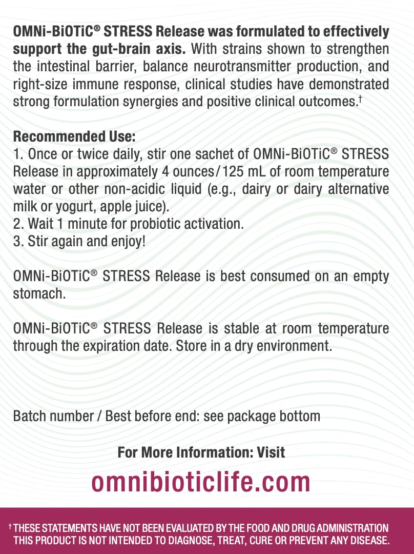 OMNi BiOTiC Stress Release – dissolution dans l’eau: probiotiques réhydratés pour l’organisme