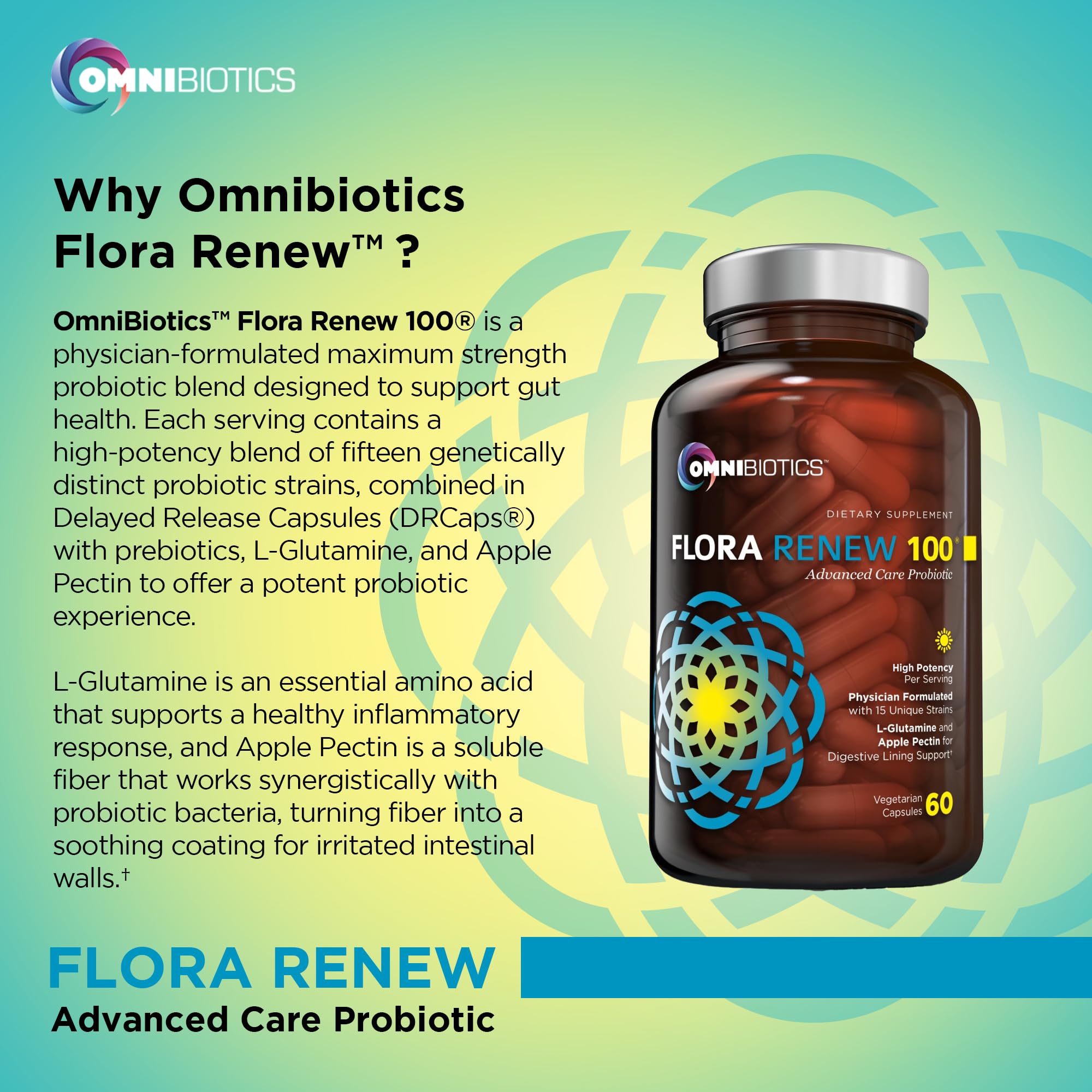 60 capsules véganes OmniBiotics faciles à prendre au quotidien.