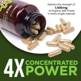 OmniBiotics chardon Marie capules, capsules faciles à avaler pour routine quotidienne.
