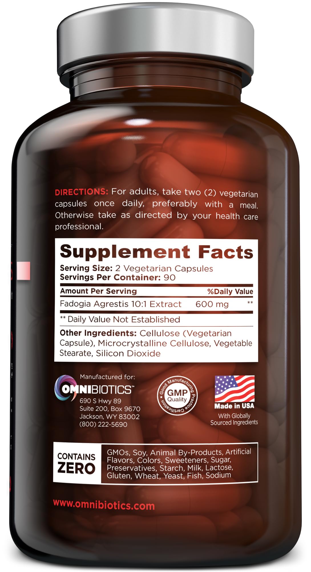 OmniBiotics Fadogia Agrestis - capsules en blister, praticité pour les séances d'entraînement.