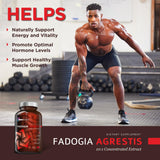 OmniBiotics Fadogia Agrestis - étiquette sur le flacon, qualité naturelle et composition sans allergènes.