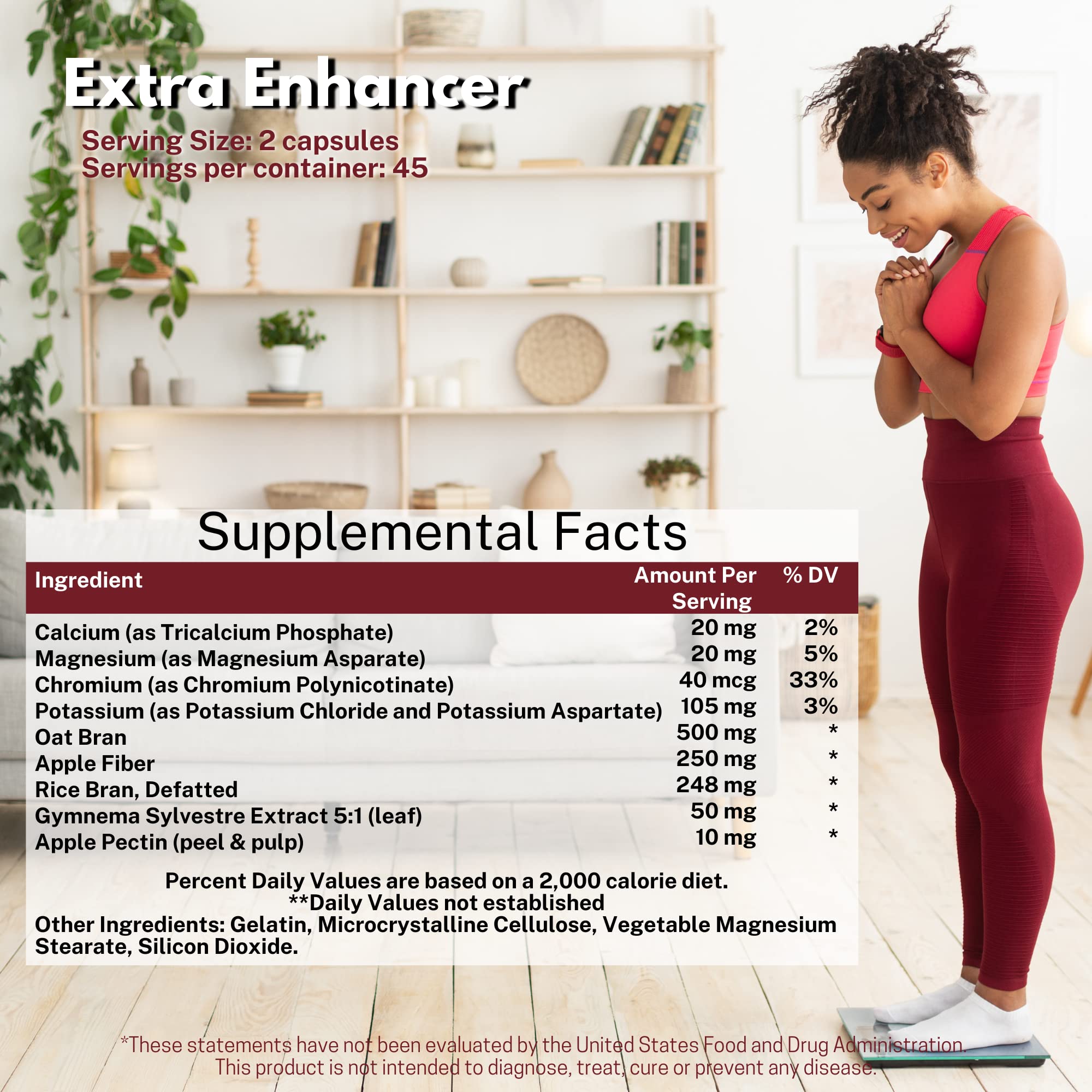 Omnitrition OmniTrim Extra Enhancer – base fibre, présentation claire des ingrédients.