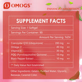 OMOGS CoQ10, capsules faciles à avaler, énergie et vitalité potentielles.