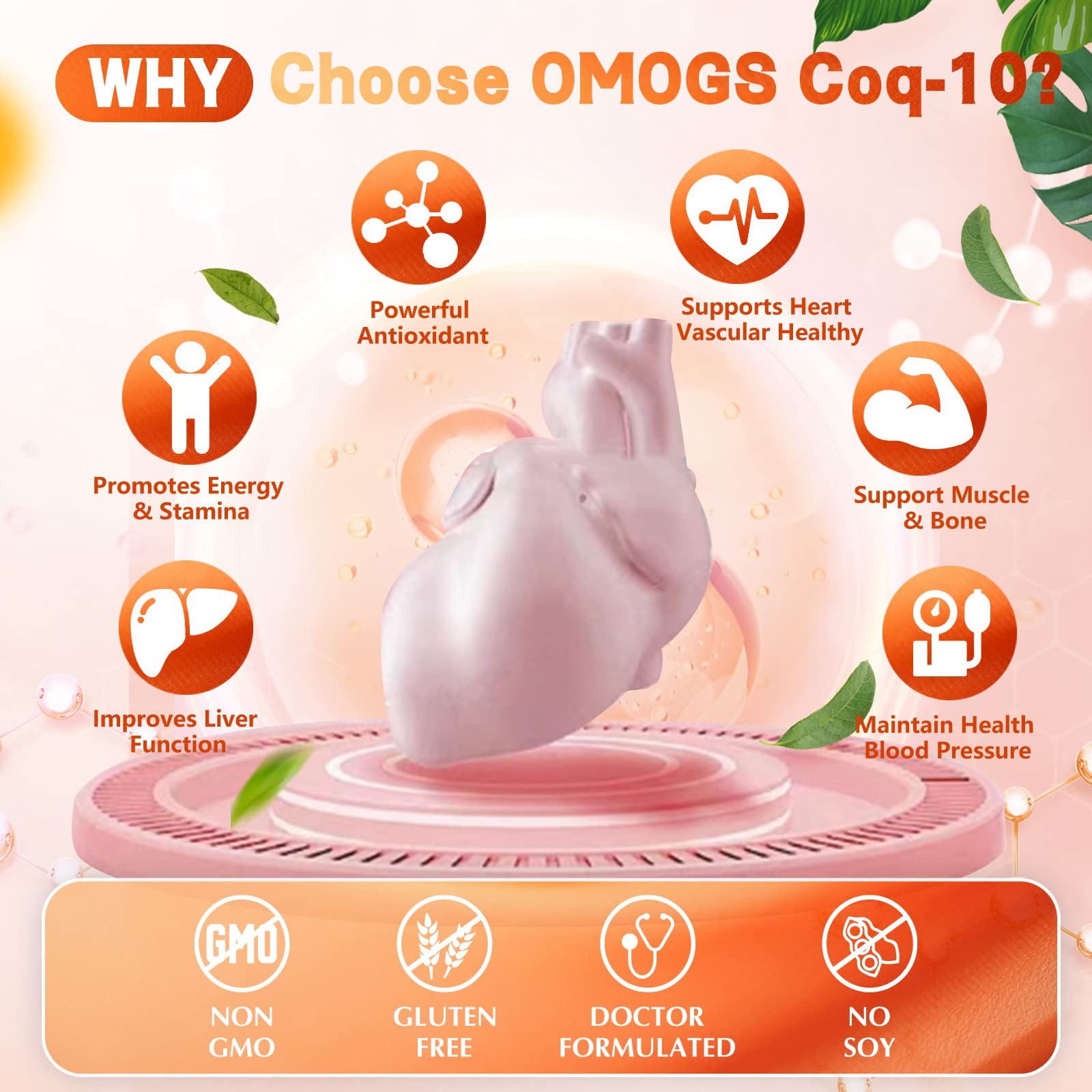 OMOGS CoQ10 400 mg, énergie naturelle pour activités quotidiennes.