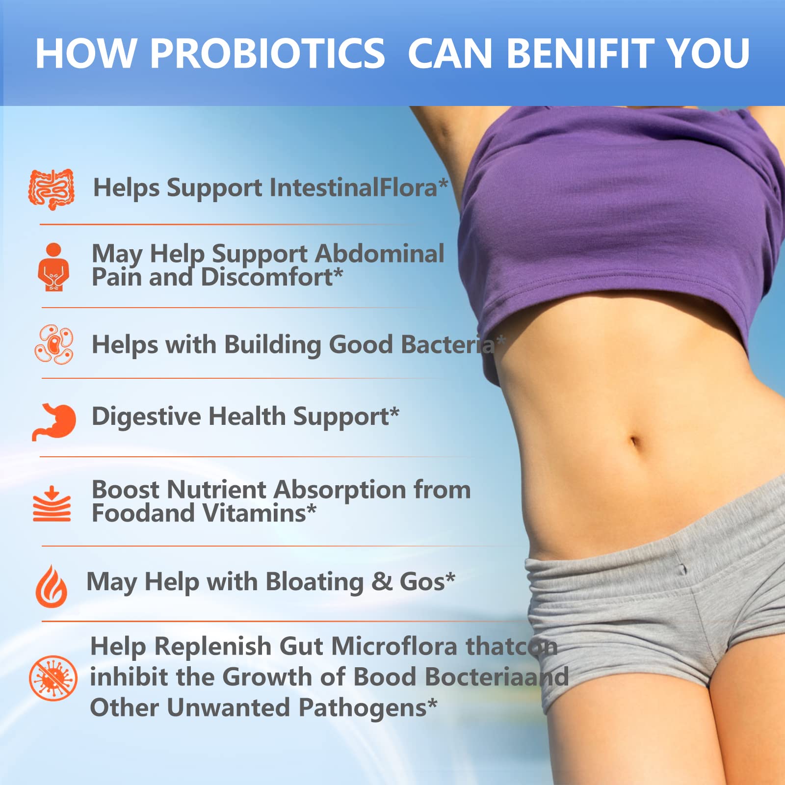 OMOGS Probiotiques: prébiotiques et enzymes digestives favorisant digestion et absorption.