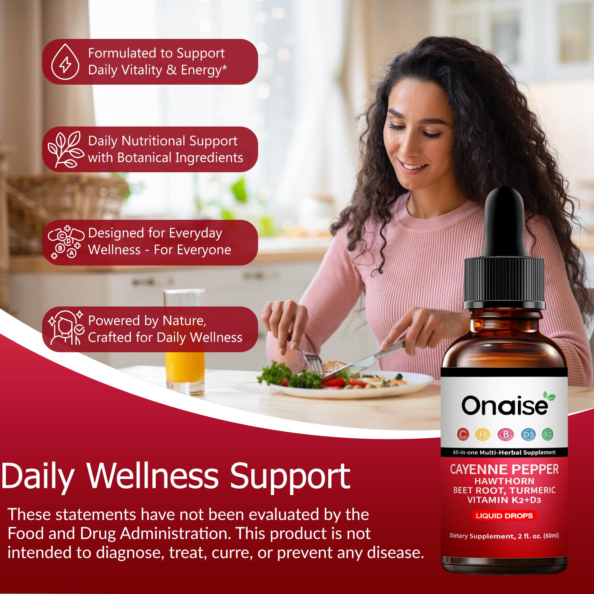 Vitamine D3 et K2 par ONAISE, nutriments pour l’immunité et les os.