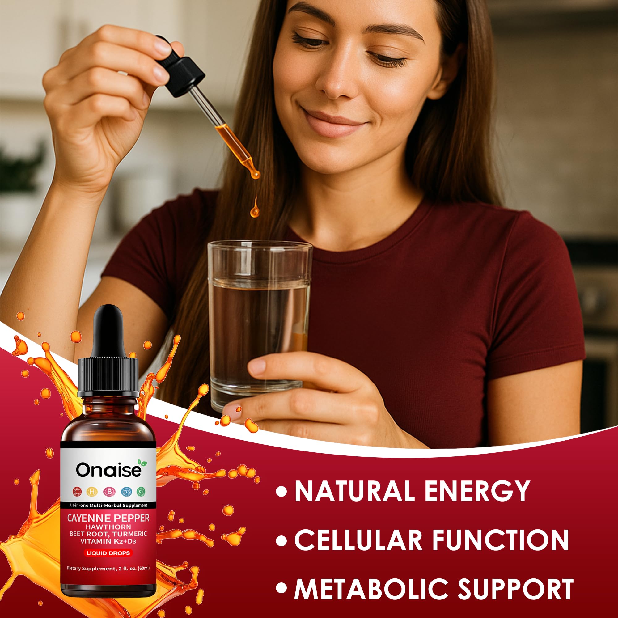 Gouttes Cayenne Onaise avec berbérine, extrait naturel pour soutien métabolique potentiel