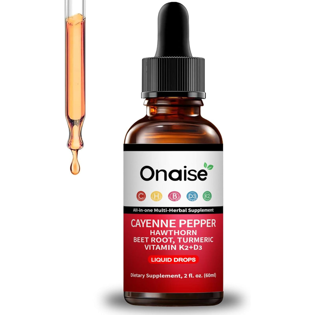 Gouttes Cayenne Onaise dans le flacon, utilisation quotidienne pratique