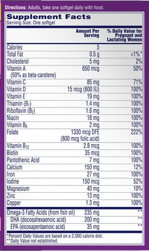 ONE A DAY Prenatal 1: bouchon facile à ouvrir pour une routine rapide.