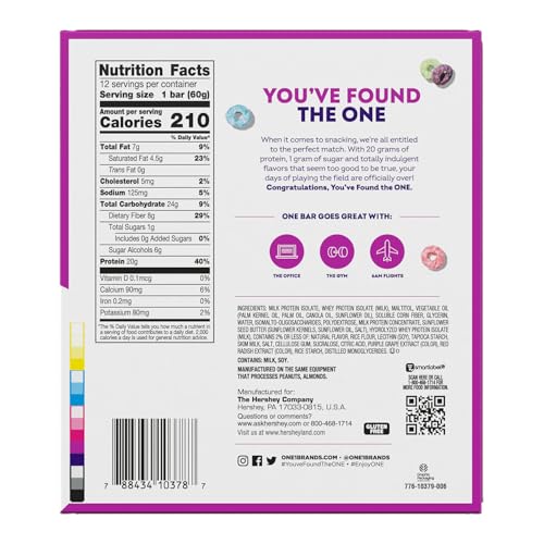 Barre ONE protéine isolat 20 g, snack rapide et rassasiant.