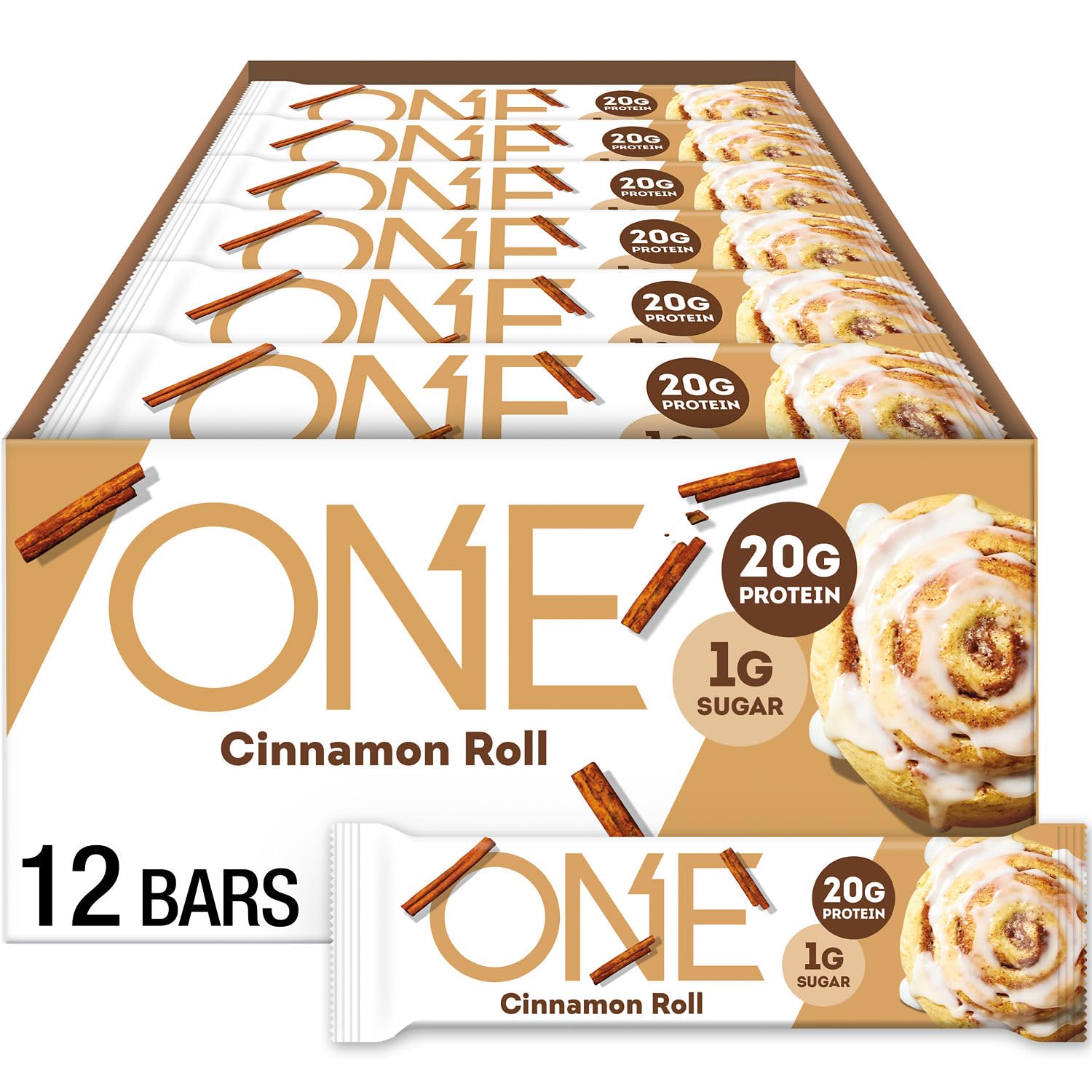 Barre ONE Cannelle Roulée sans gluten, riche en protéines pour l'après-entraînement.