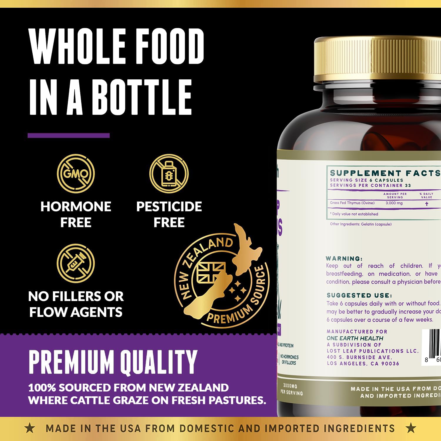 Prise quotidienne du thymus One Earth Health dans la routine du matin.