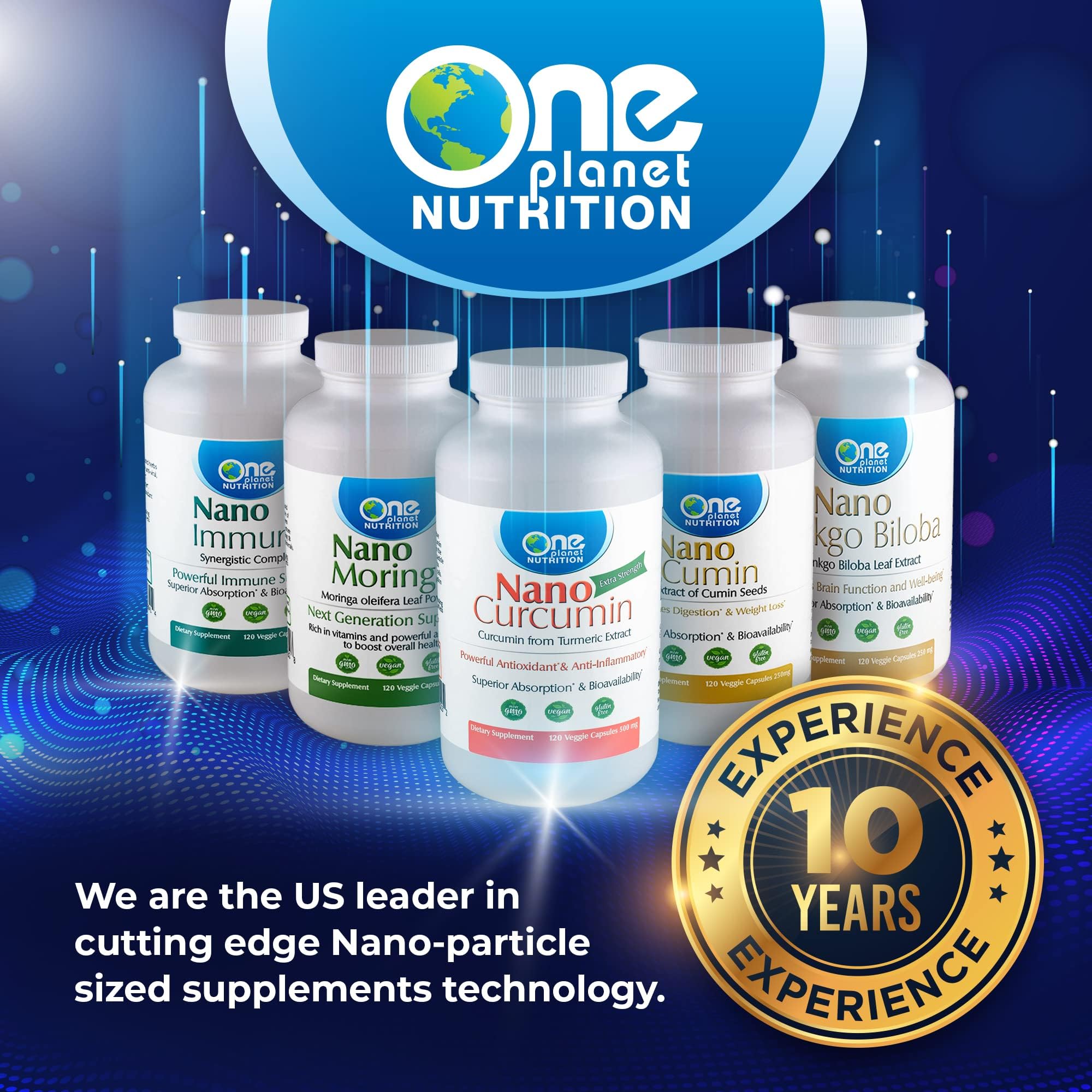 Étiquette des tests indépendants sur One Planet Nutrition Nano Curcumine, sécurité et traçabilité.