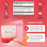Poudre prête à être mélangée dans l’eau avec One Sol Creatine pour femmes.