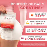 Gobelet d’eau avec le mélange cerise One Sol Creatine pour femmes.