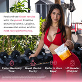 One Sol Creatine poudre à mélanger dans une boisson, amélioration potentielle de la performance.