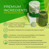 One Sol Greens – Étiquette ingrédients : pré et probiotiques et enzymes.