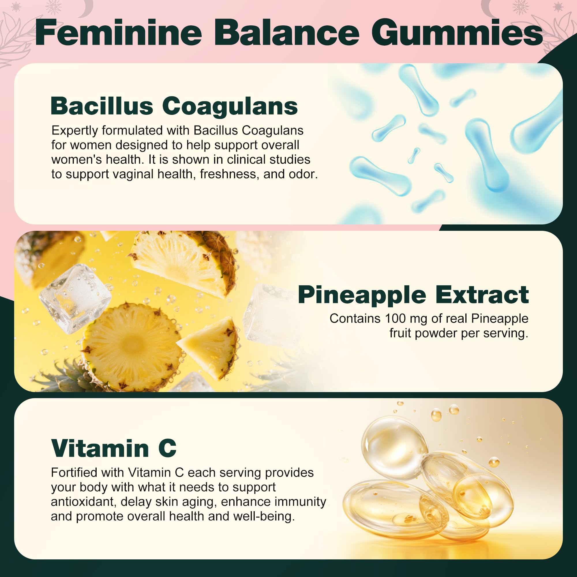 Étiquette Oneoo Feminine Balance, informations claires pour faciliter l'achat.