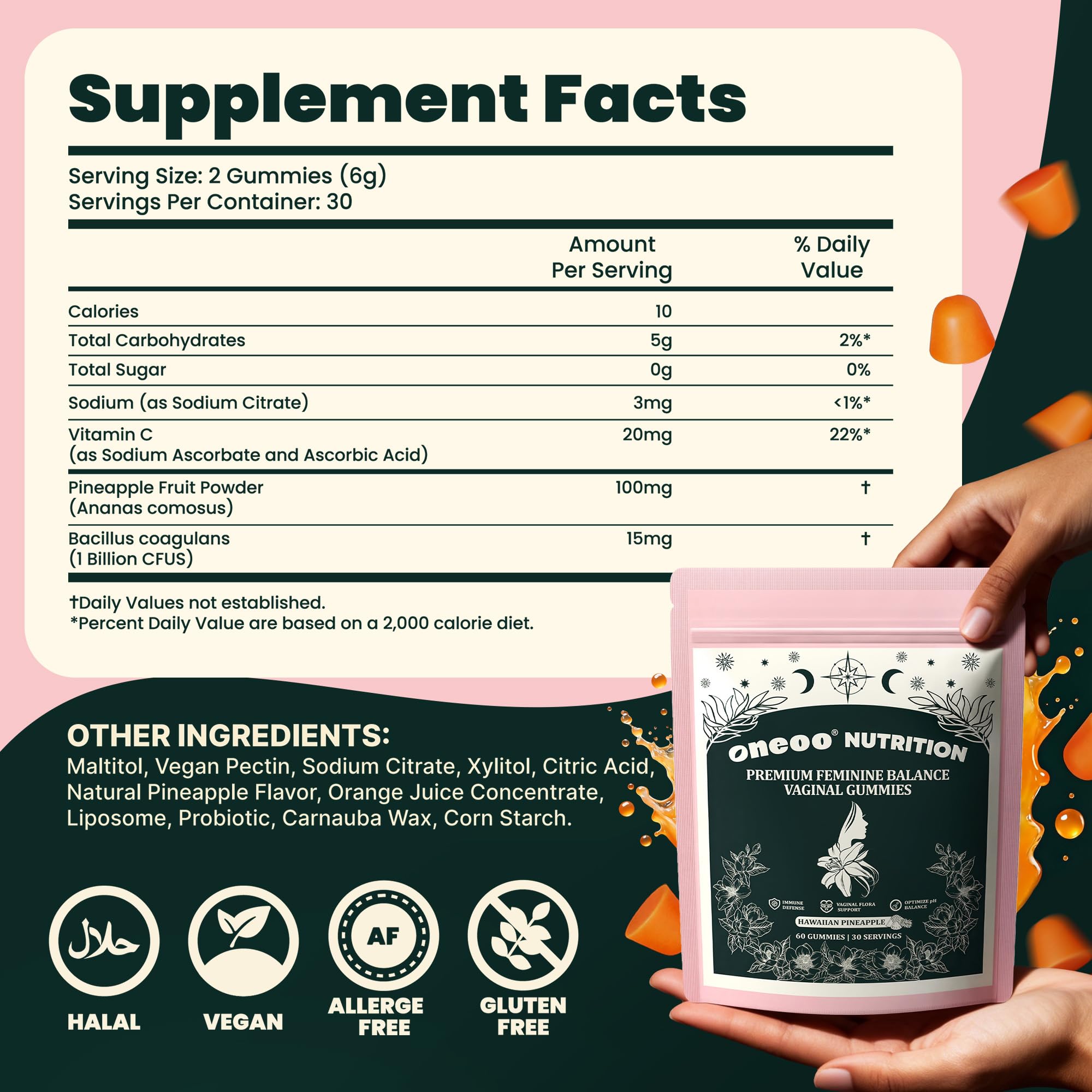 Bonbons gélifiés Saveur Ananas naturelle pour Oneoo Balance.