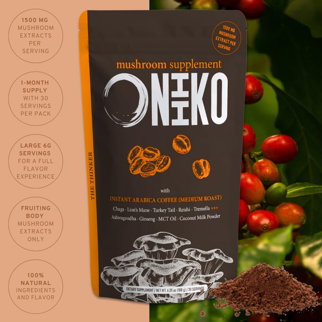ONIIKO Café 5 Champignons – latte crèmeux et velouté sans arrière-goût