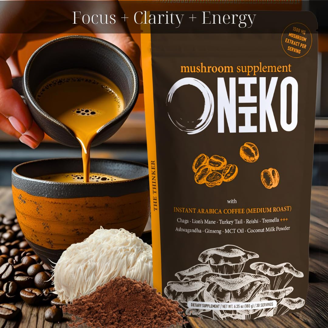ONIIKO Café 5 Champignons – tasse mousseuse sans goût champignon
