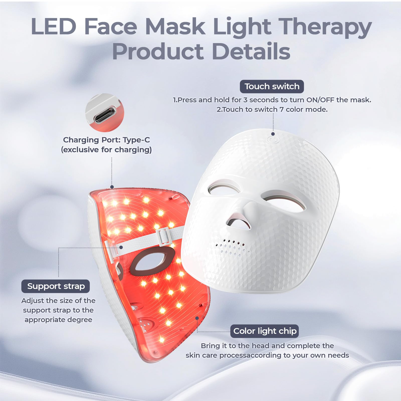 Confort et ajustement doux du masque ONLUKY pour des séances détendues.