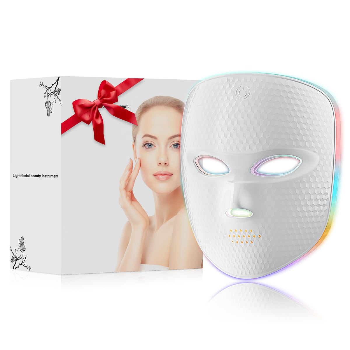 Masque ONLUKY à diodes rouges sans fil pour peau lumineuse et tonifiée.
