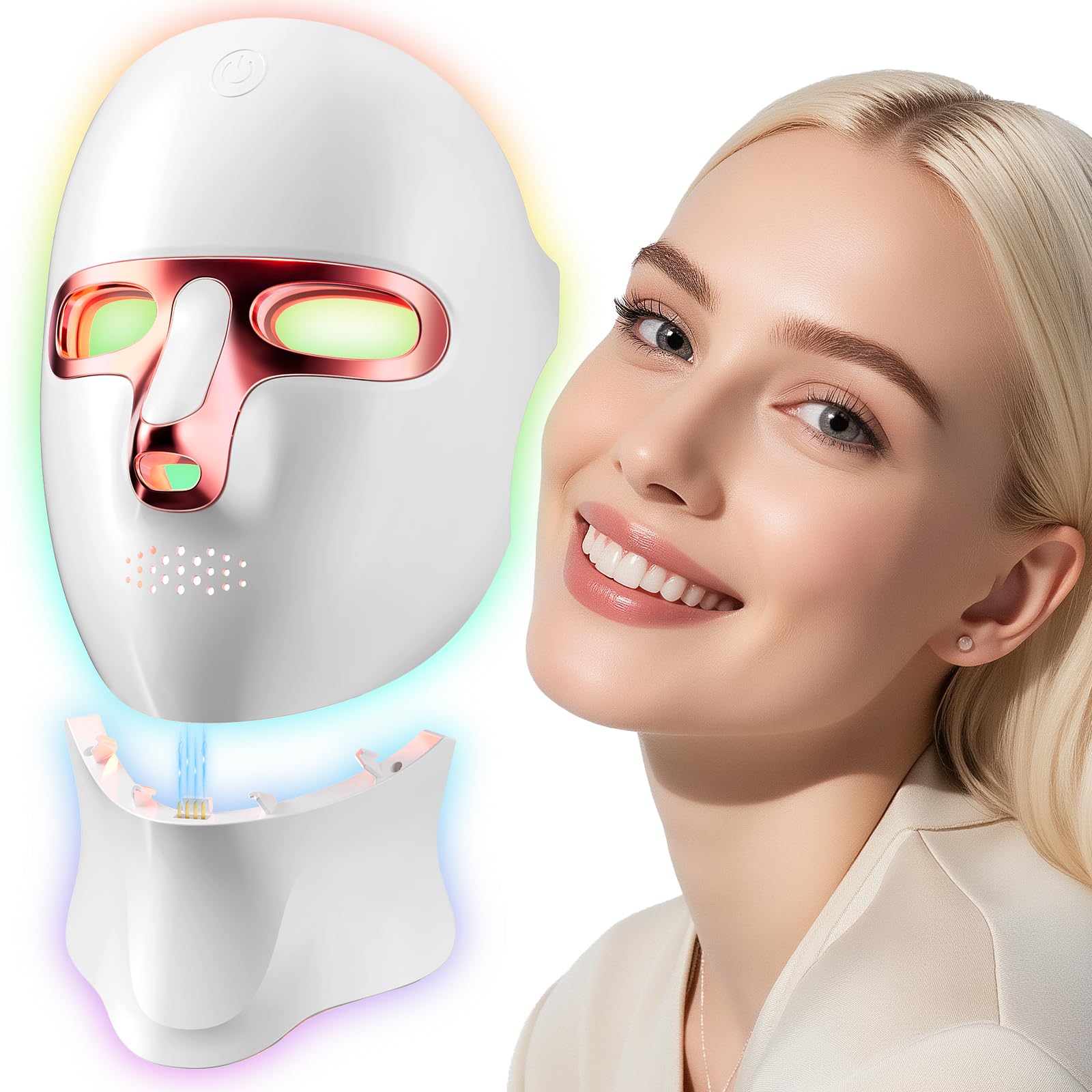 Masque ONLUKY rouge 630 nm pour revitaliser la peau et éclairer le teint